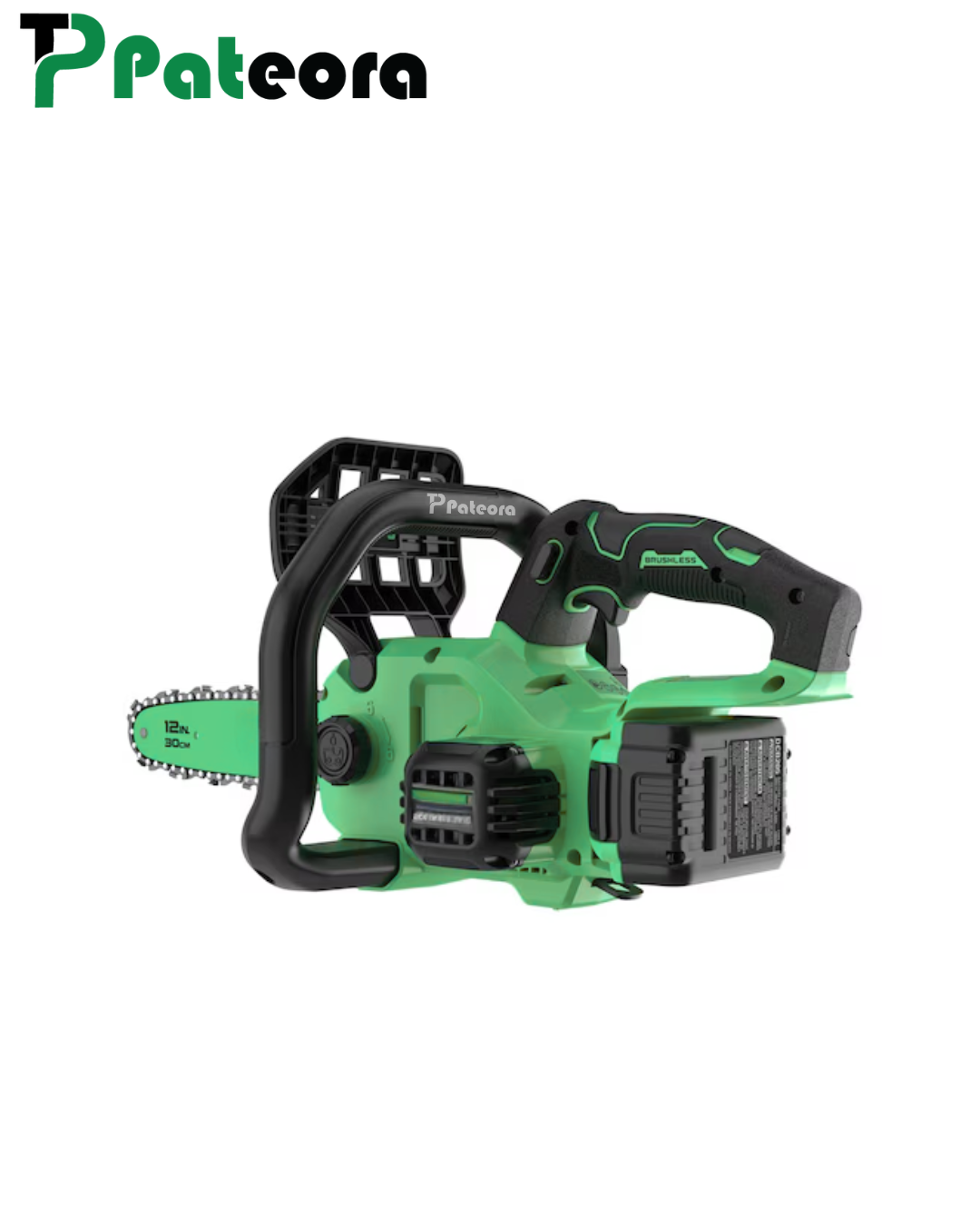 Pateora 20V MAX 12-Inch Compact Brushless Cordless Chainsaw Kit